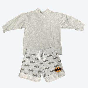 Beluga New York & Batman 2 Piece Bundle Gray Ling Sleeve Shirt/Shorts Boys 3-6 M